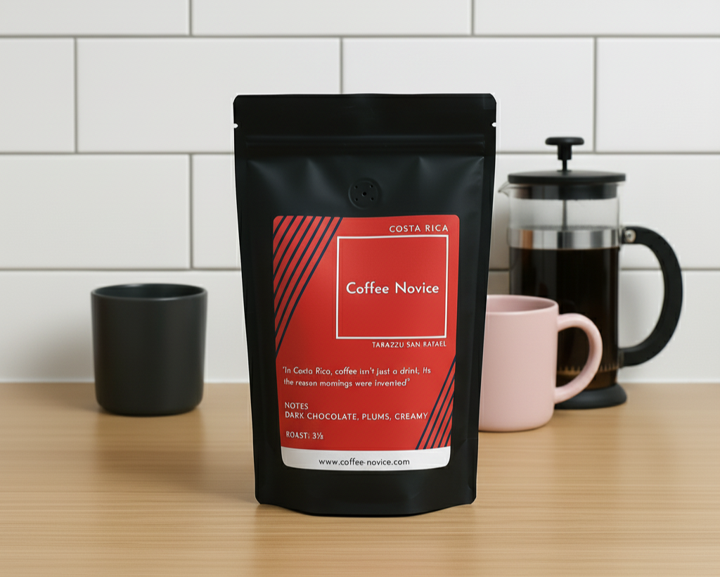 Costa Rica Tarrazu Single Origin Coffee – Creamy Body with Plum & Dark Chocolate Notes | Freshly Roasted by Coffee Novice