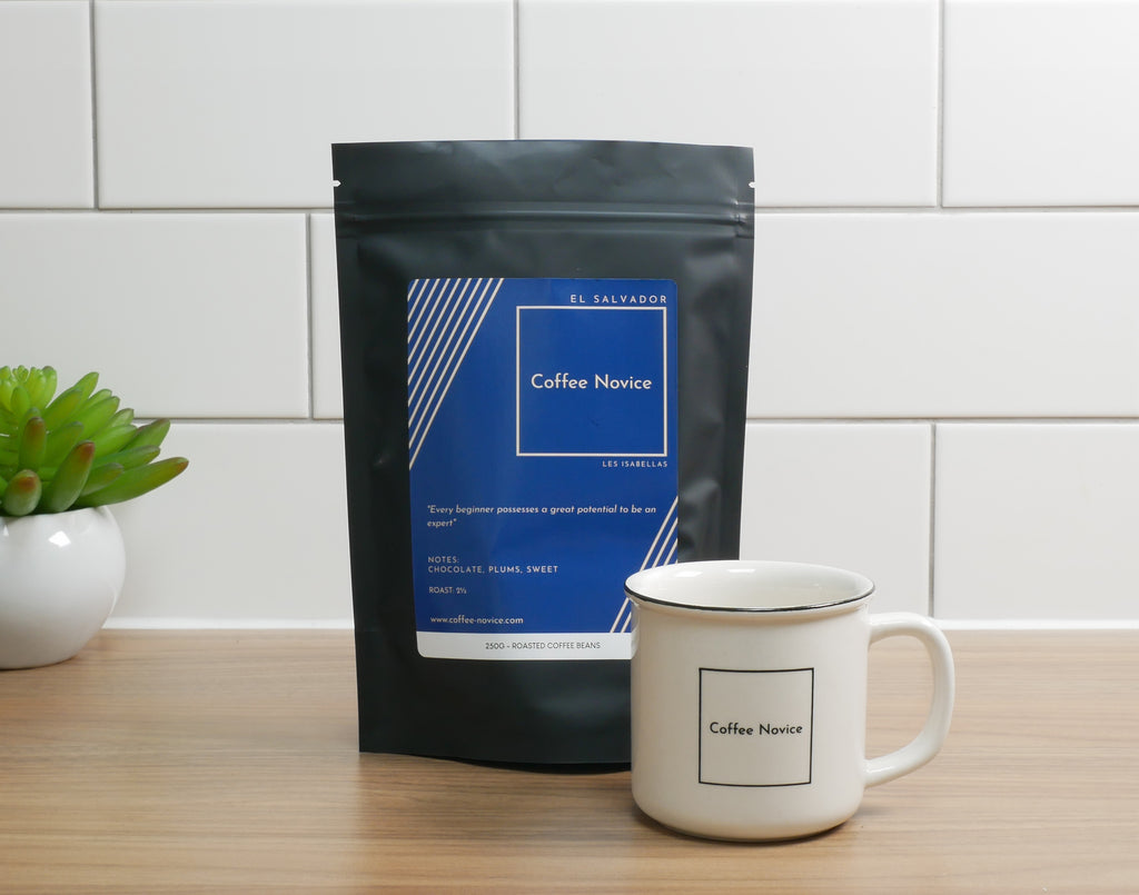 Coffee Novice speciality Blend coffee and cup package