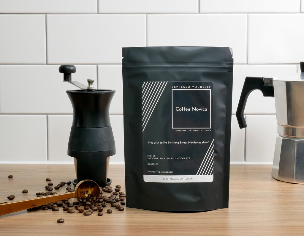 Espresso Yourself coffee blend – bold, full-bodied espresso with dark chocolate notes.