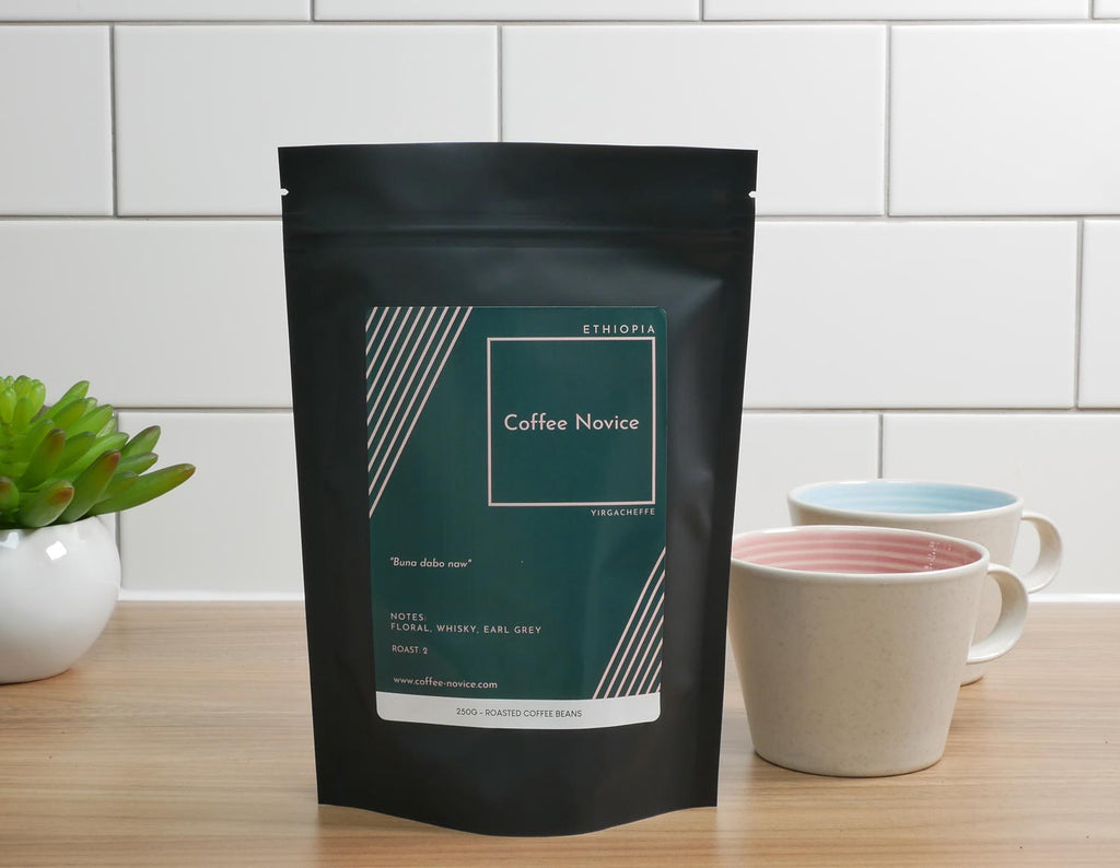 Ethiopia Yirgacheffe coffee beans – floral, funky with Earl Grey and whisky notes.