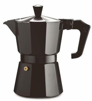 Stove Top Moka Pot Coffee Maker Black - Black / 3 cup